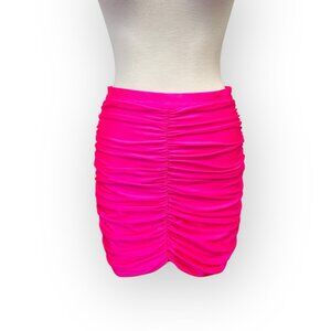 Mistress Rocks Hot Pink Ruched Mini Skirt Size M Medium
